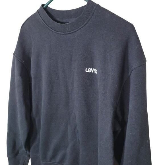 Levis Black‎ Crewneck Pullover Sweatshirt Mens Small Basic Embroidered Relaxed - Picture 7 of 7